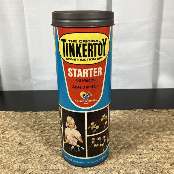 Vintage 1979 Original Tinkertoy Construction Set,‎ Starter, 60 pieces, No. 116 - Picture 1 of 6